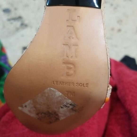 L.A.M.B. Beige and Orange Heels - Picture 8 of 16